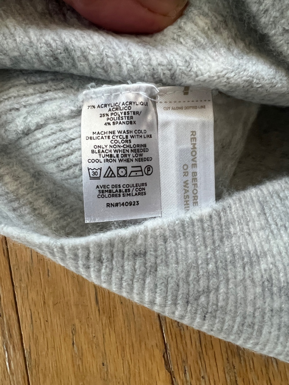 LOFT Light Gray Puff-Sleeve Knit Sweater - Picture 5 of 6